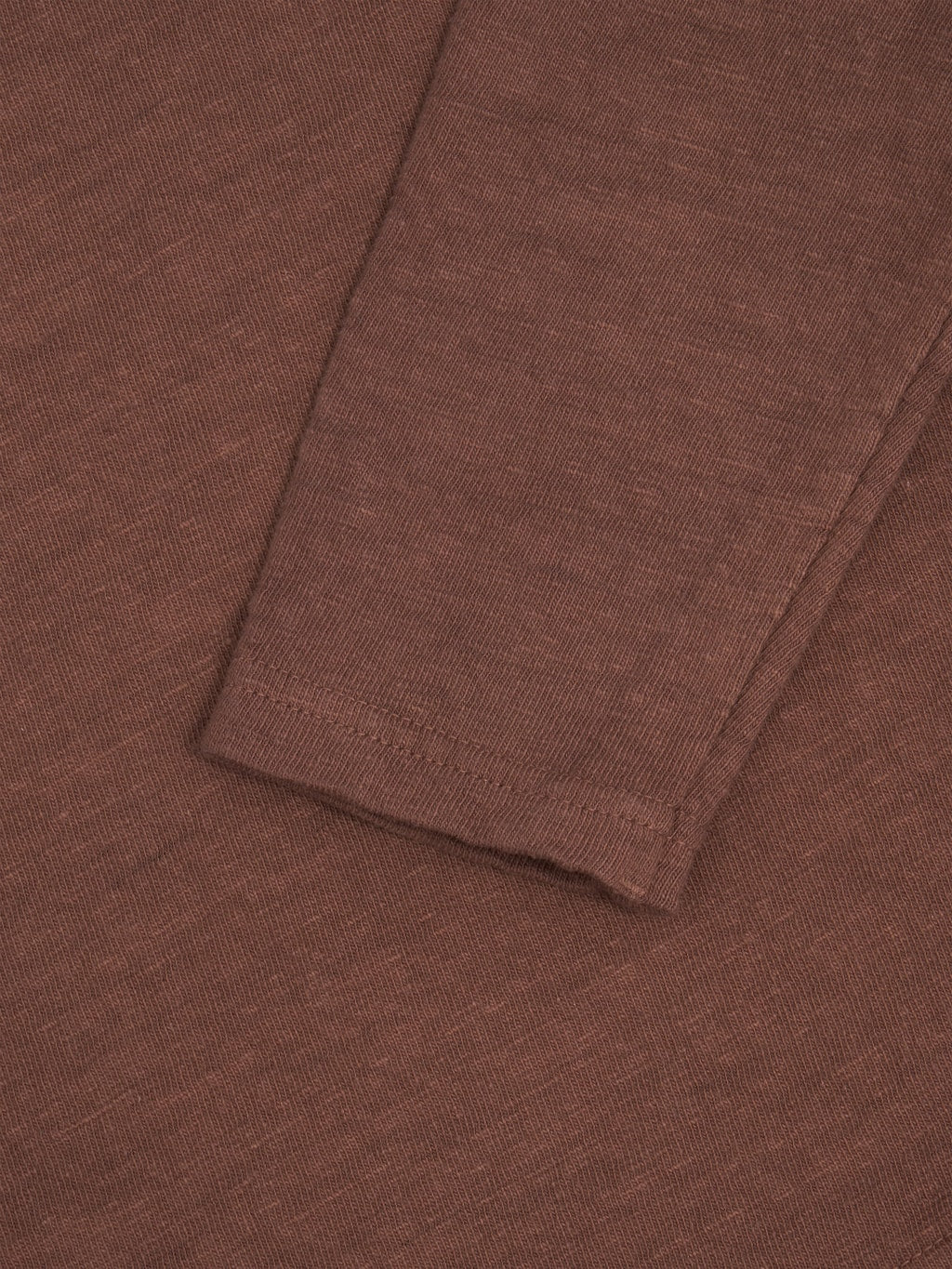 ues slub nep long sleeve tshirt brown cuff