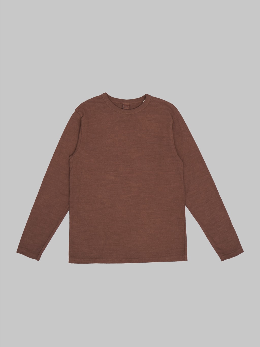 ues slub nep long sleeve tshirt brown front