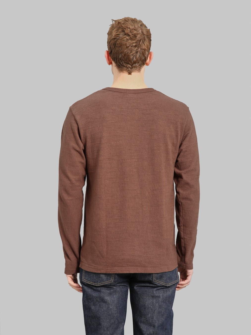 UES  No.8 Slub Nep Long Sleeve T-Shirt Coffee