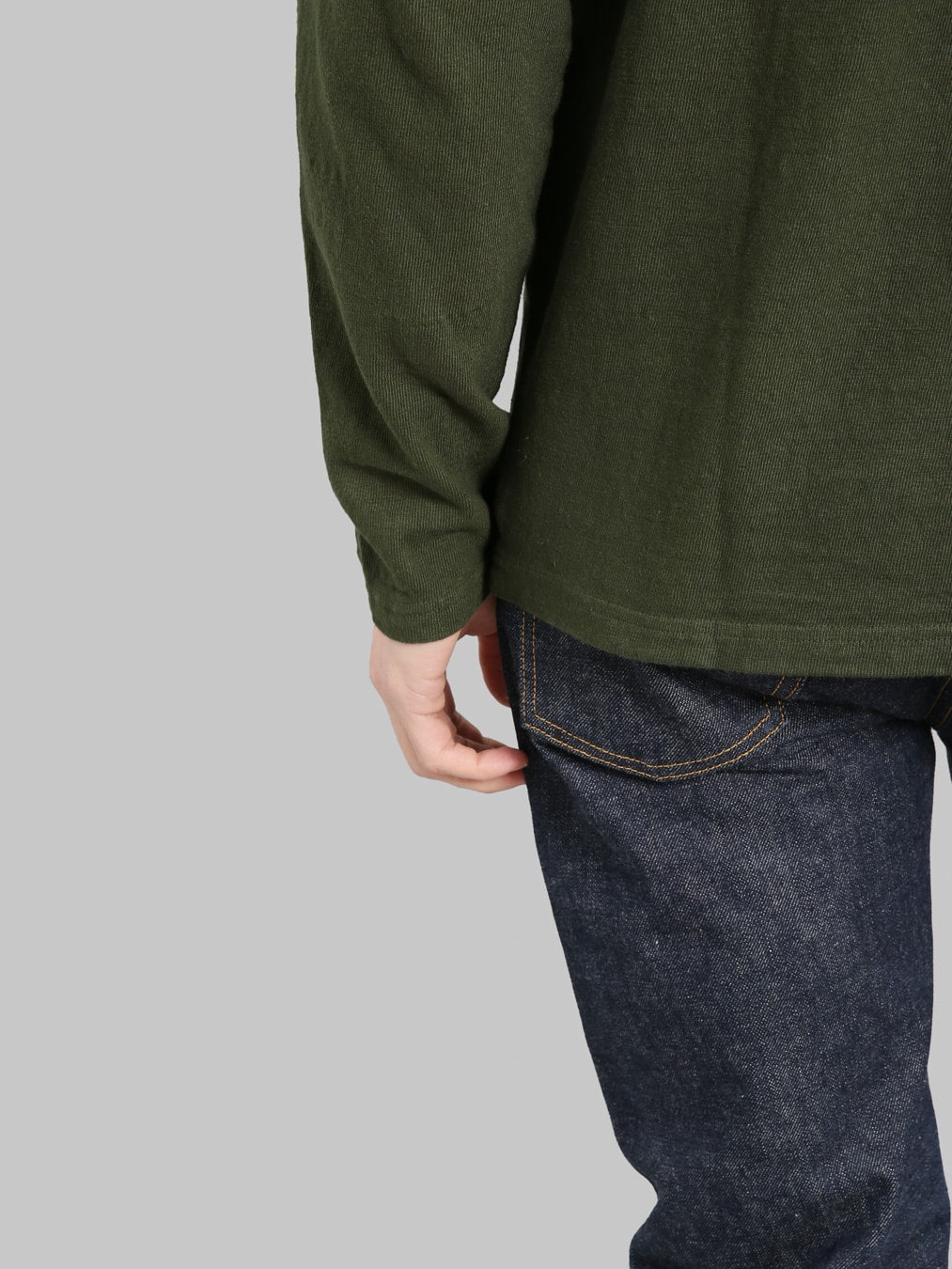 UES  No.8 Slub Nep Long Sleeve T-Shirt Green