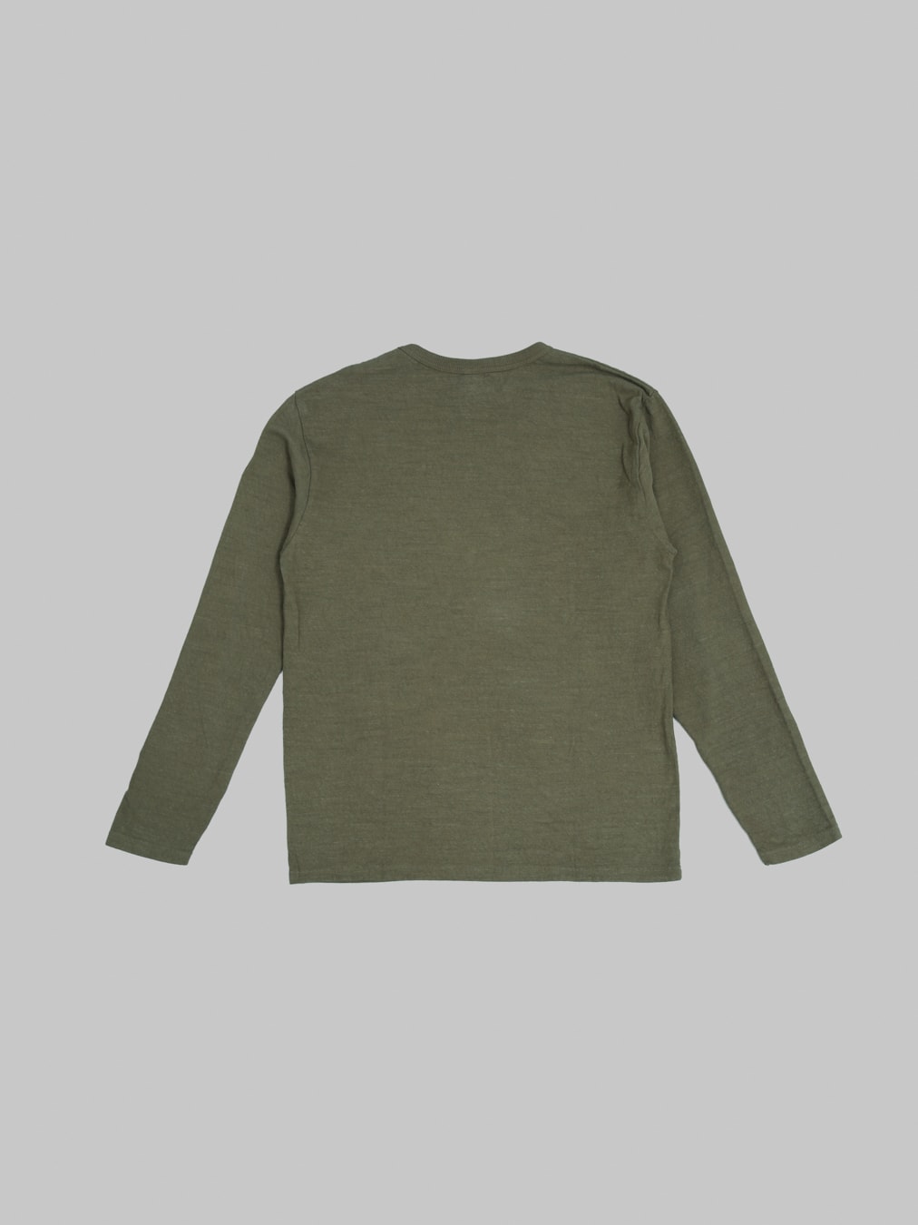 UES No 8 Slub Nep Long Sleeve TShirt Olive back