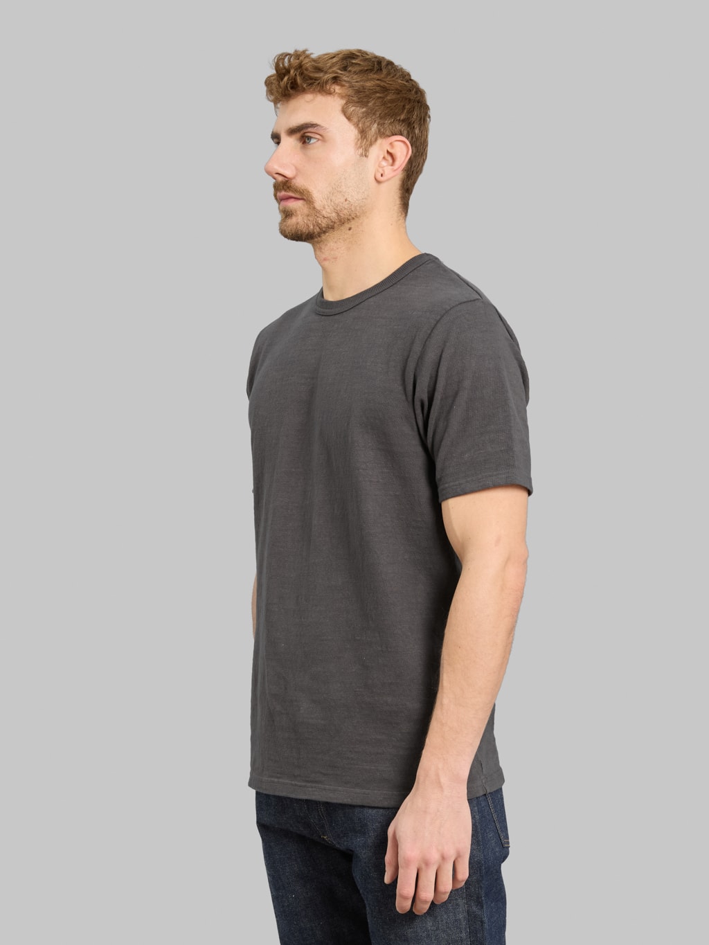 UES No.8 Slub Nep Short Sleeve T-Shirt Steel Grey