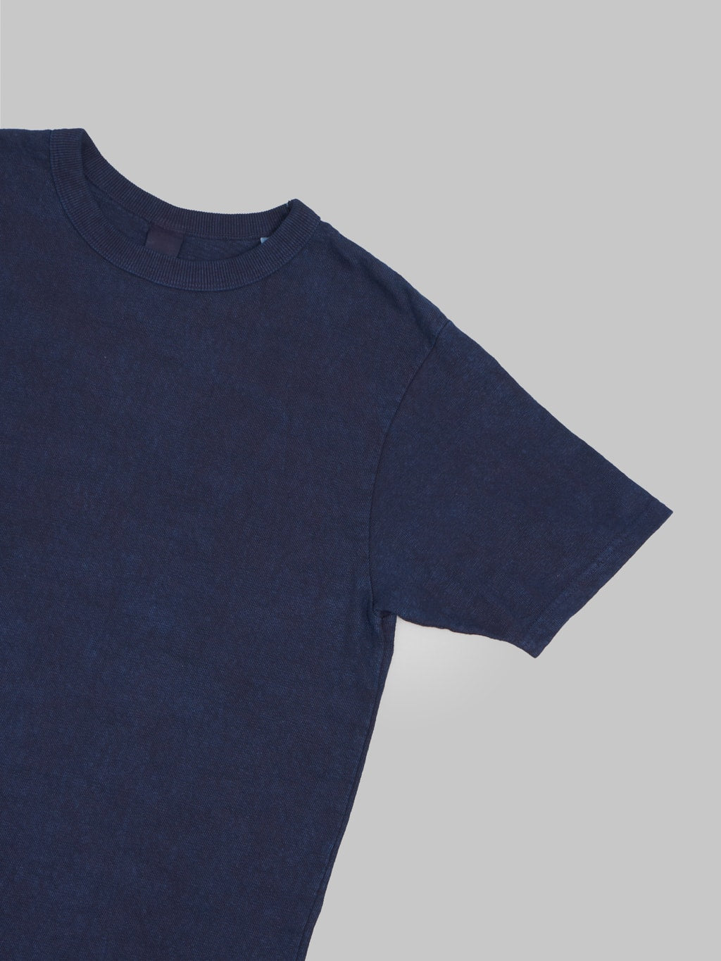 ues slub nep short sleeve tshirt indigo sleeve