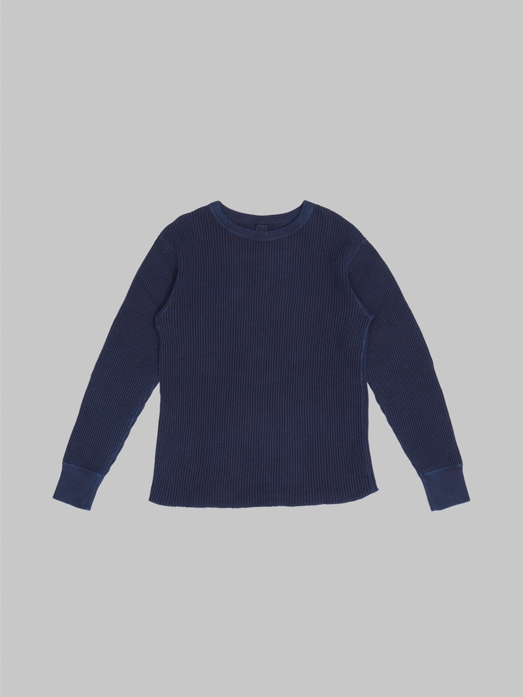 ues thermal big waffle 13oz tshirt indigo 100 cotton