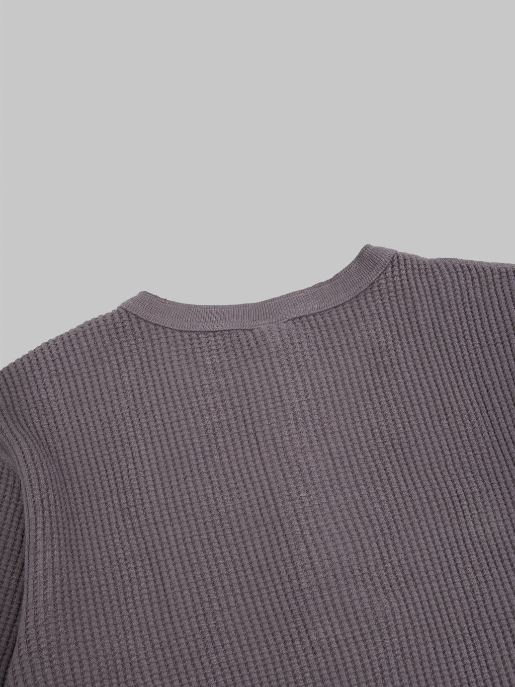 UES Thermal Big Waffle Henley T-Shirt Purple Navy