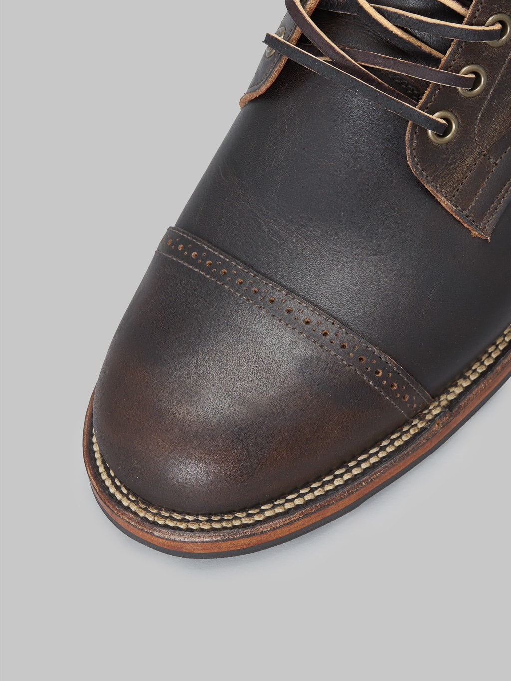 viberg service boot 2023 bct antique phoenix dark brown leather cap toe
