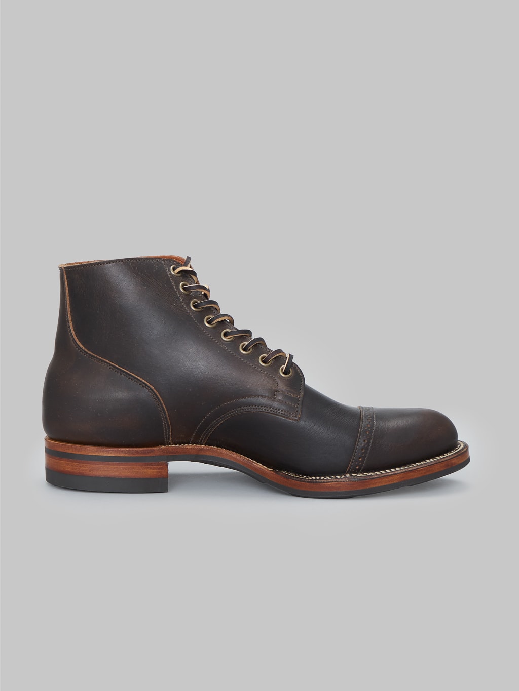 viberg service boot 2023 bct antique phoenix dark brown leather side look