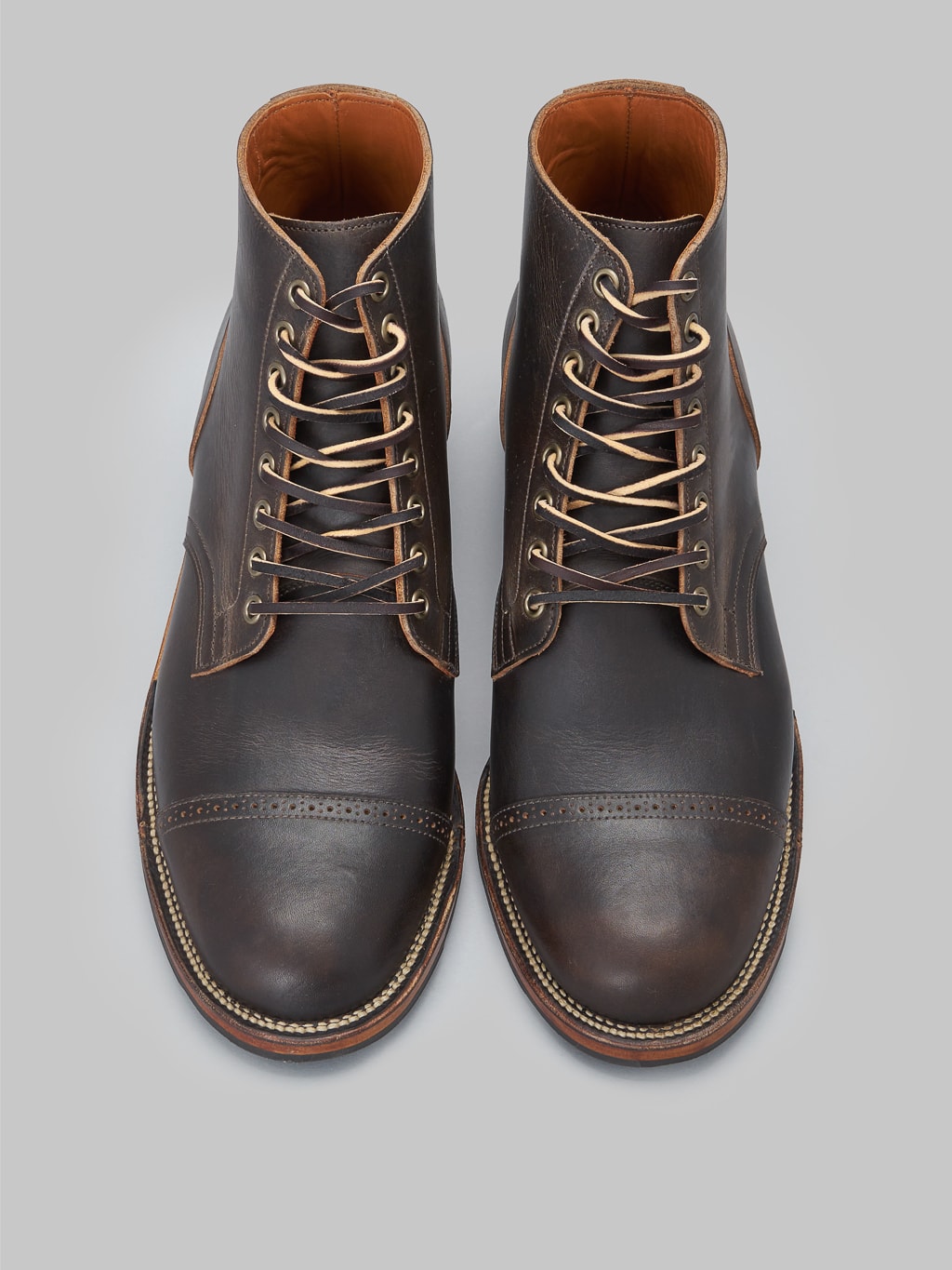 viberg service boot 2023 bct antique phoenix dark brown leather laces