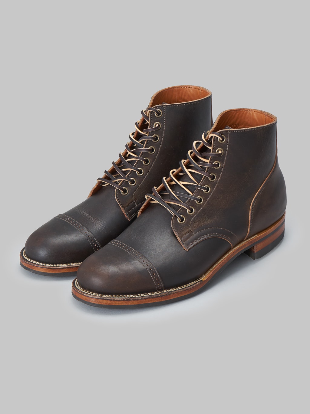 viberg service boot 2023 bct antique phoenix dark brown leather  style