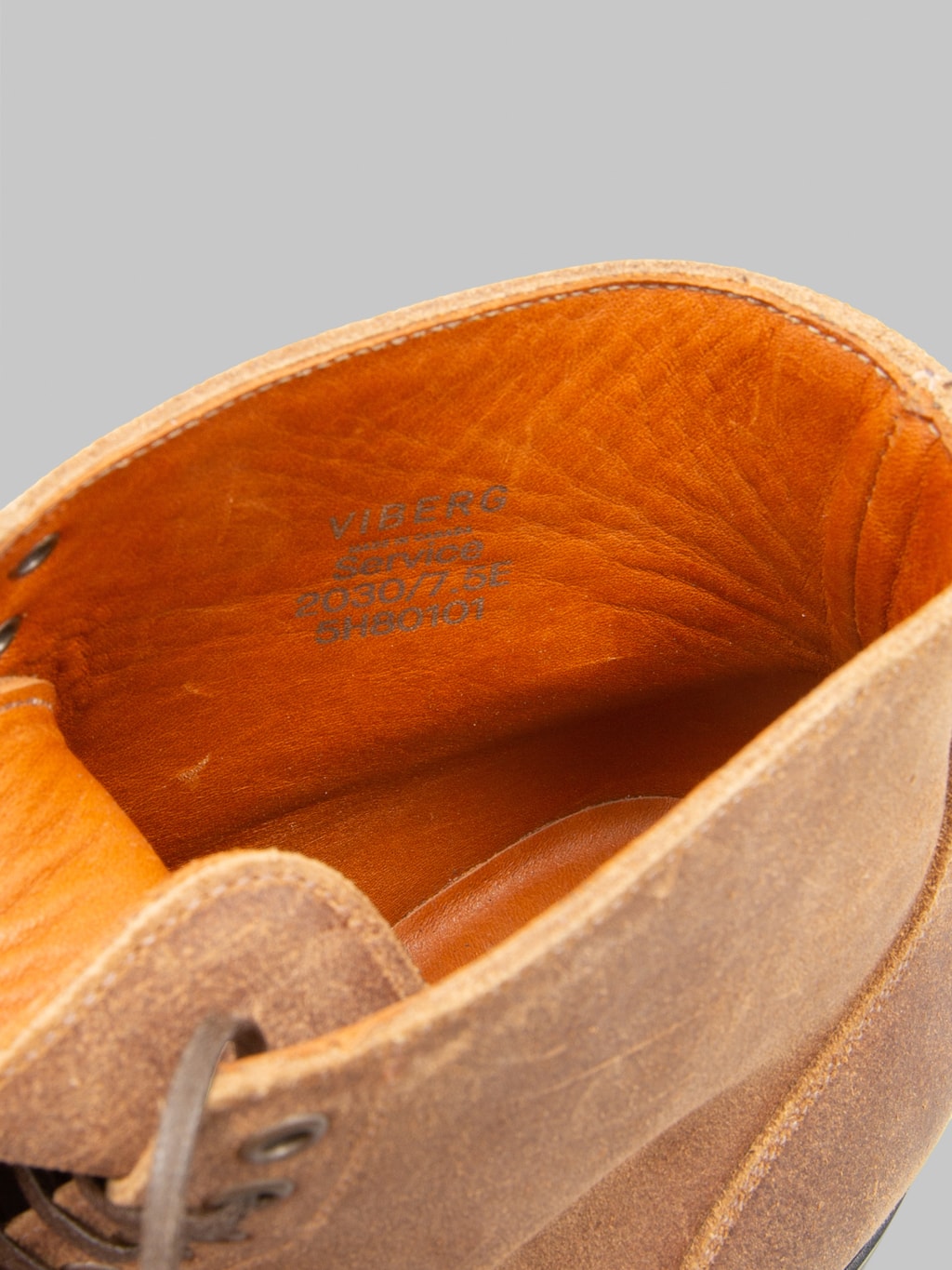 Viberg Service Boot 2030 BCT Toast Waxy Commander size detail