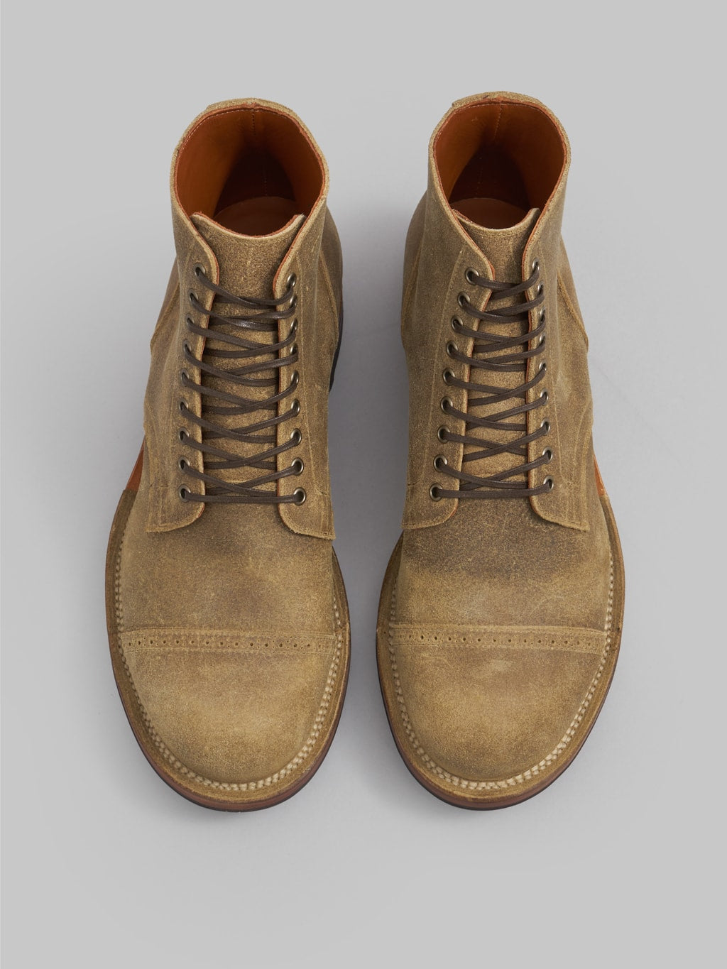 viberg service boot 2040 desert sand waxy commander interior