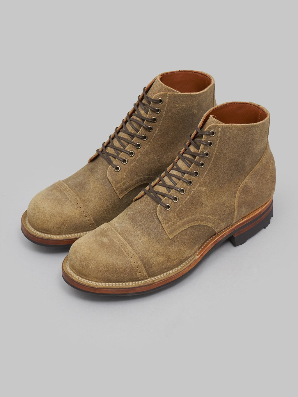 viberg service boot 2040 desert sand waxy commander french biding