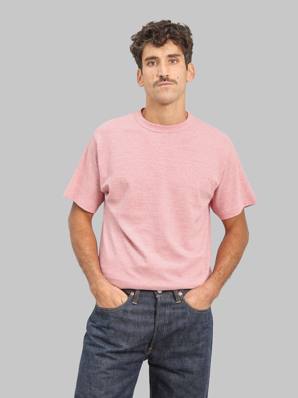 Warehouse & Co Lot 4096 88/12 Heather Crew Neck T-Shirt Red