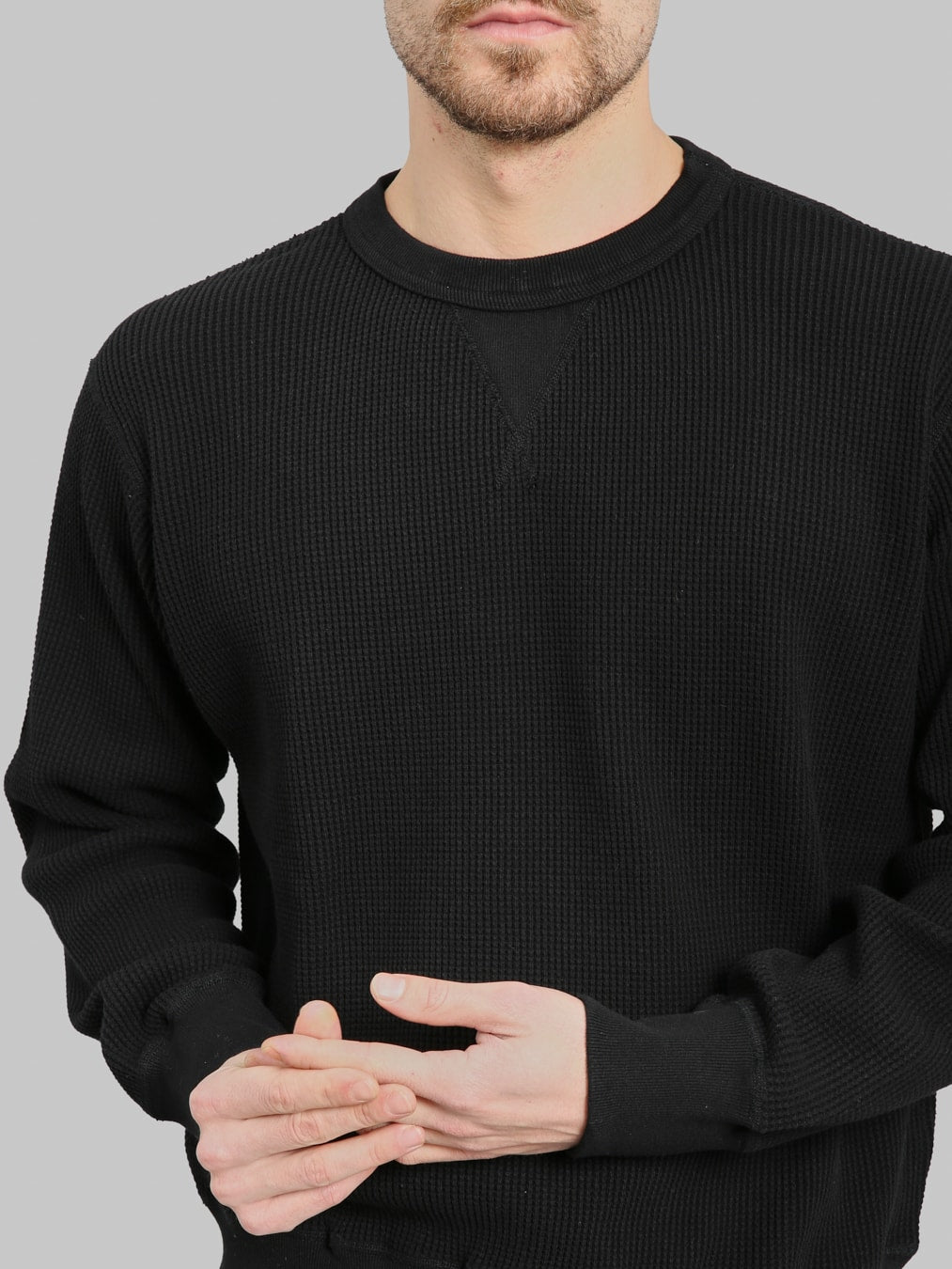 Whitesville Thermal T-Shirt V-Neck Black