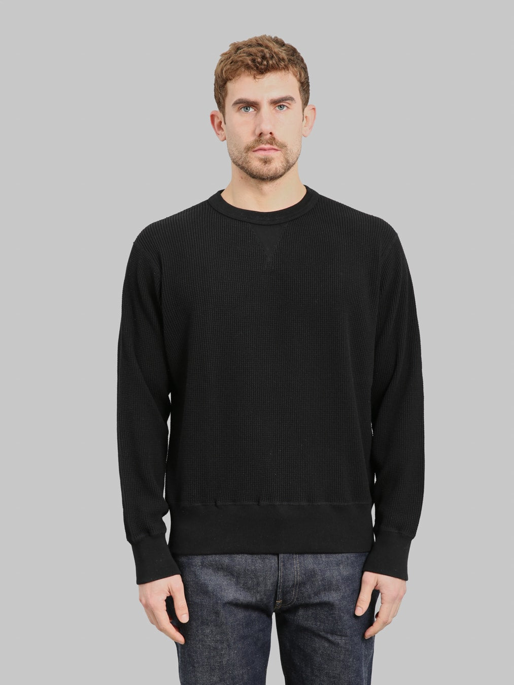 Whitesville Thermal T-Shirt Black | Japanese Waffle Knit Heritage Tee