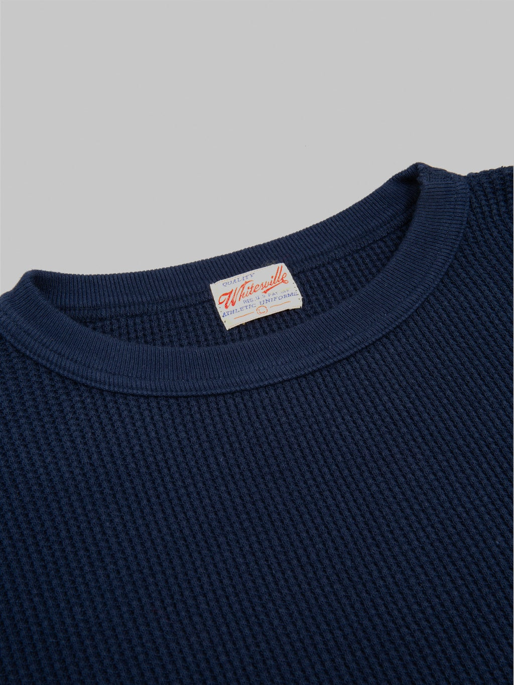 whitesville thermal waffle tshirt navy collar