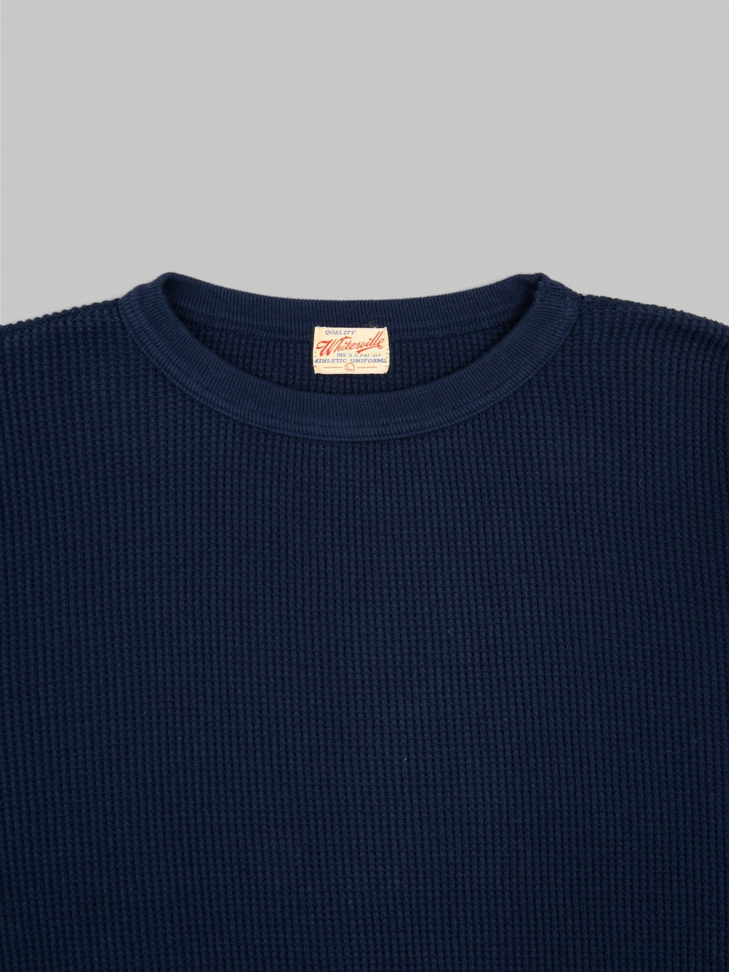 whitesville thermal waffle tshirt navy  collar