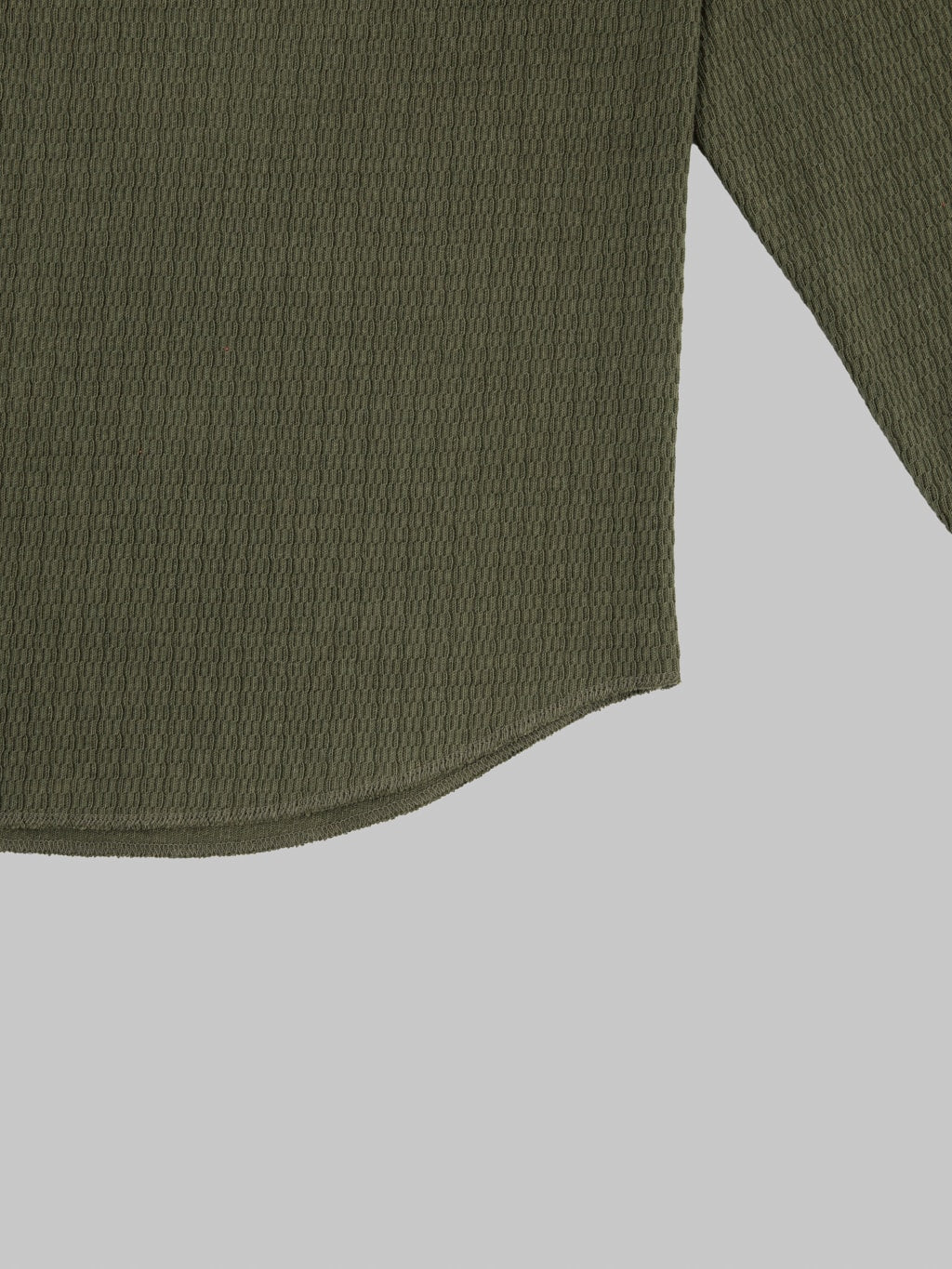 Wonder Looper Cashmere Blend Honeycomb Henley Khaki