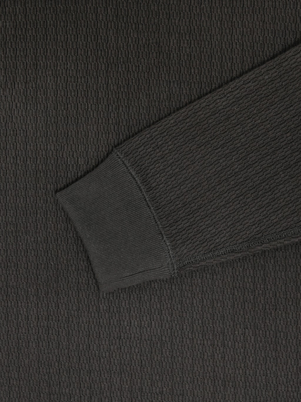 Wonder Looper Cashmere Blend Honeycomb Henley Sumi Black