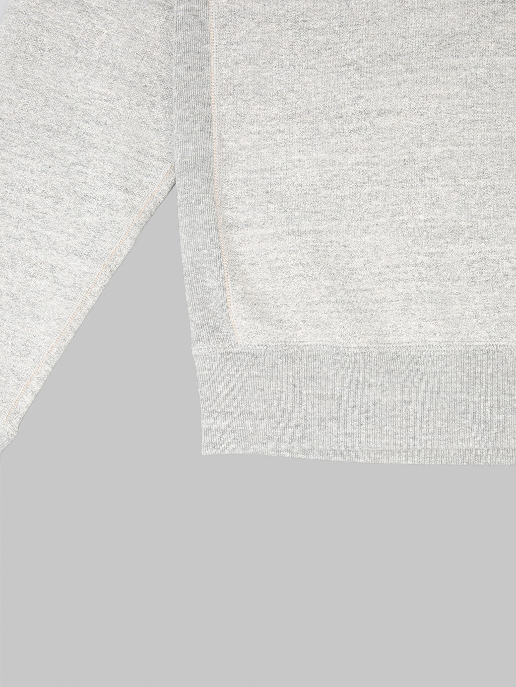 Wonder Looper Pullover Crewneck Fleeced Foxfibre Heather Grey rib closeup