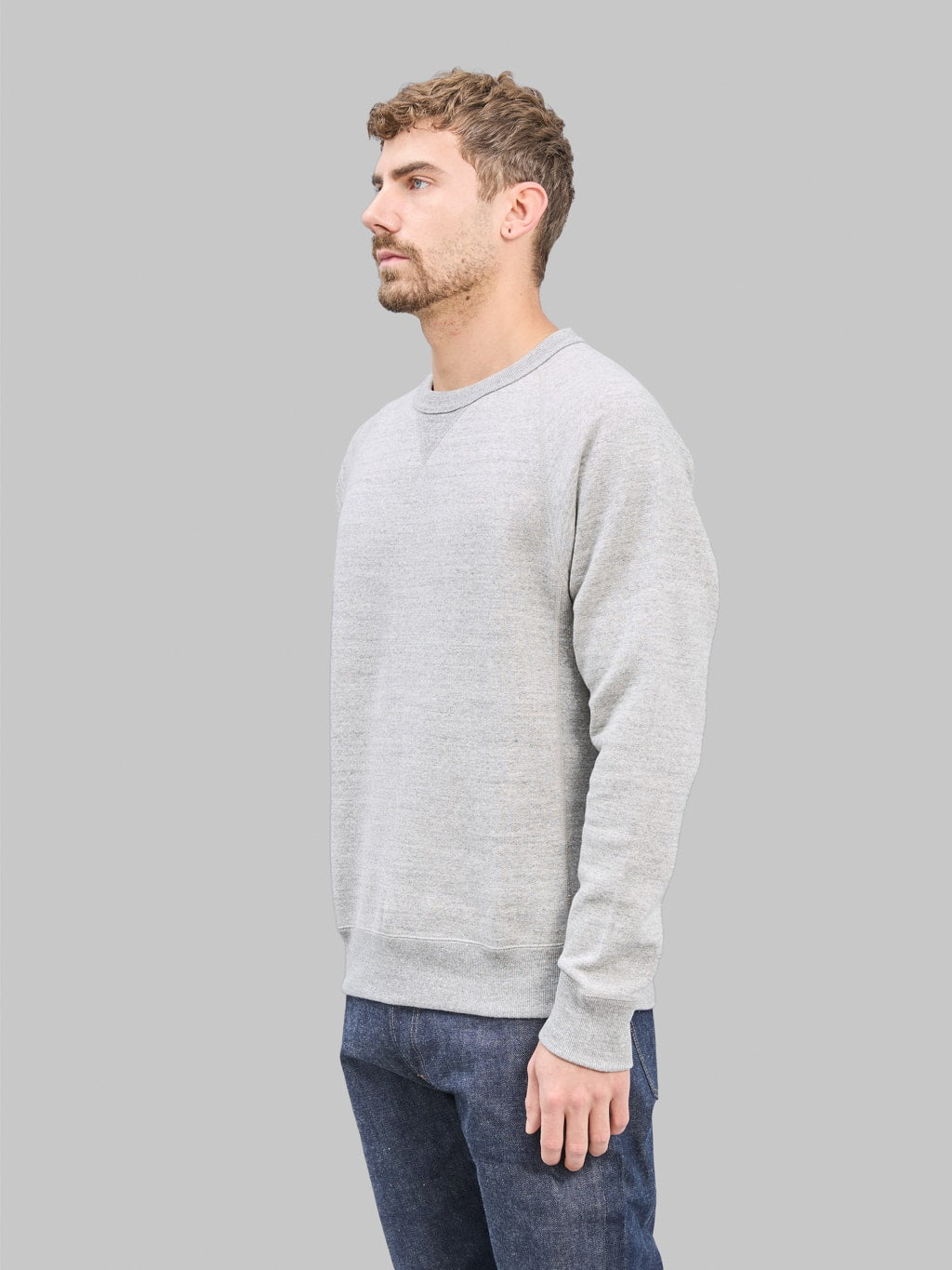 Wonder Looper Pullover Crewneck Fleeced Foxfibre Heather Grey side look