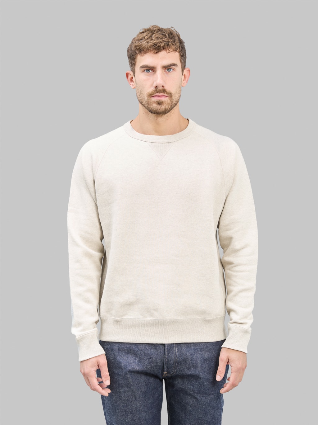 Wonder Looper Pullover Crewneck Fleeced Foxfibre Heather front view