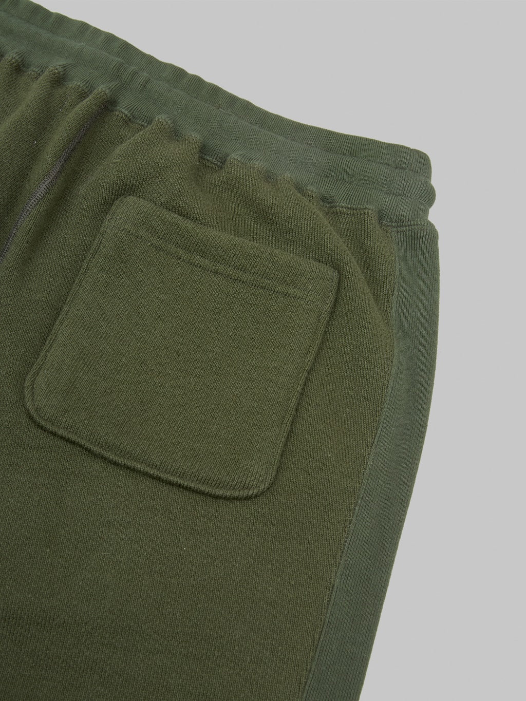 wonder looper double heavyweight french terry sweatpants khaki back pocket