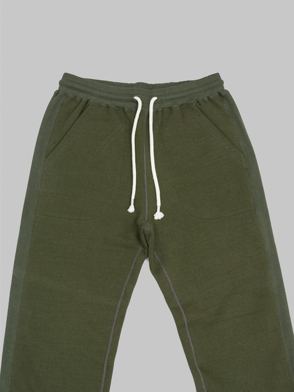 wonder looper double heavyweight french terry sweatpants khaki front details