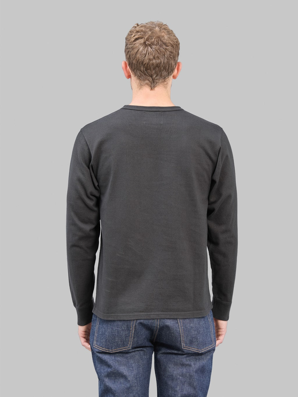 Wonder Looper Double Heavyweight Long Sleeve TShirt Sumi back fit