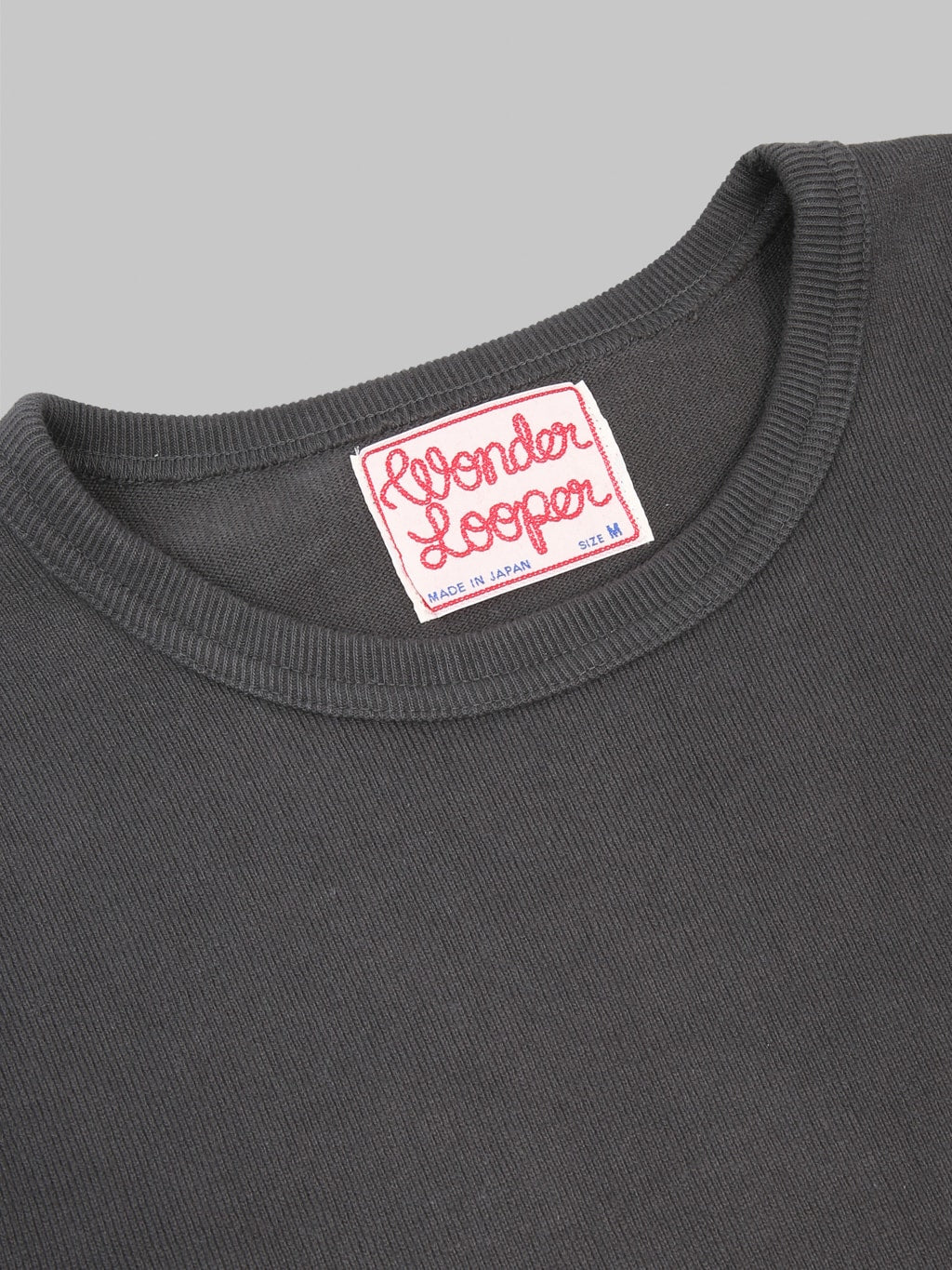 Wonder Looper Double Heavyweight Long Sleeve TShirt Sumi brand tag