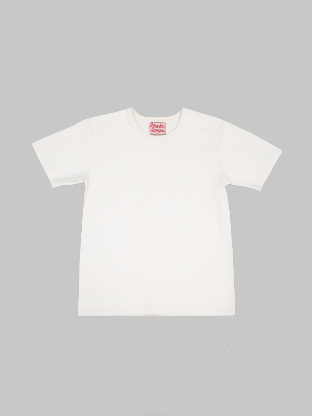 Wonder Looper Double Heavyweight Crewneck TShirt Ecru front