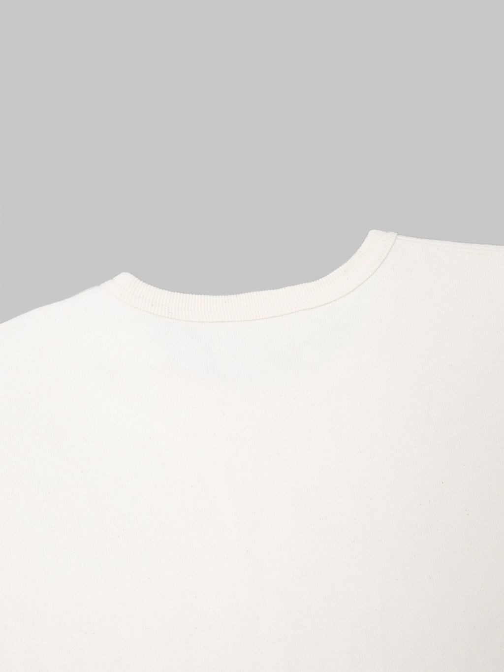 Wonder Looper Double Heavyweight Crewneck TShirt Ecru back collar