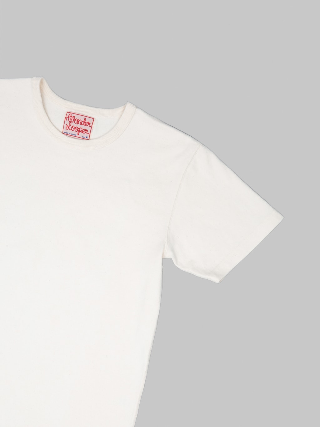 Wonder Looper Double Heavyweight Crewneck TShirt Ecru short sleeve