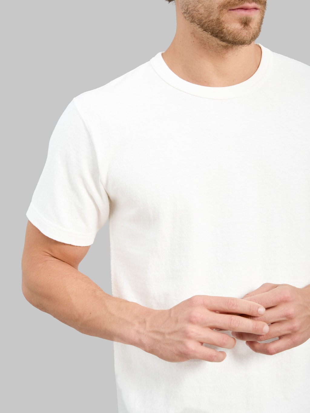 Wonder  Looper ELS Recycled Cotton Slub Crewneck T-Shirt White