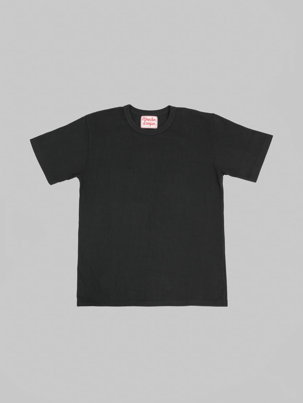 Wonder Looper ELS Recycled Cotton Slub Crewneck T-Shirt Black