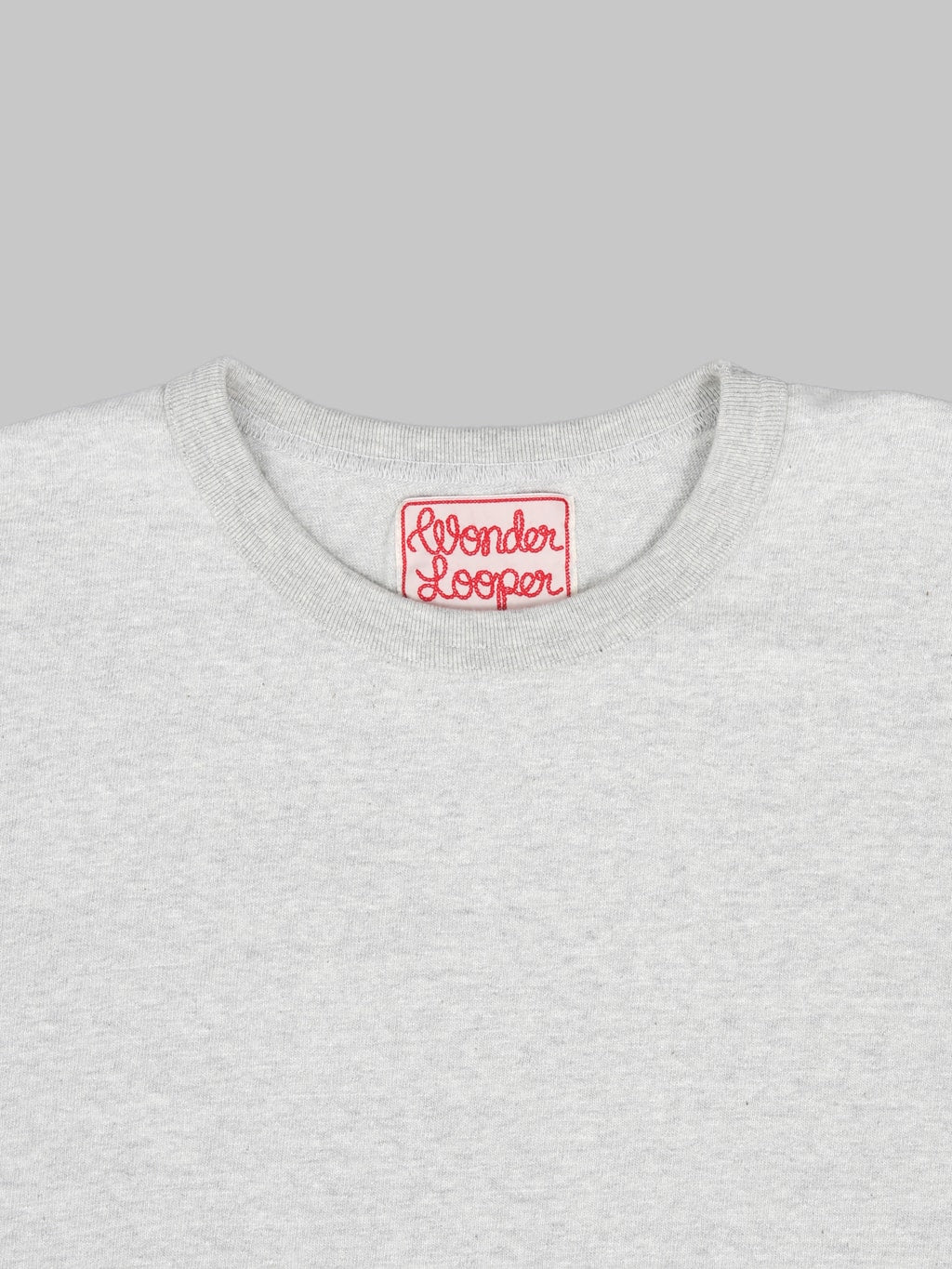 Wonder Looper ELS Recycled Cotton Slub TShirt Heather Grey crewneck