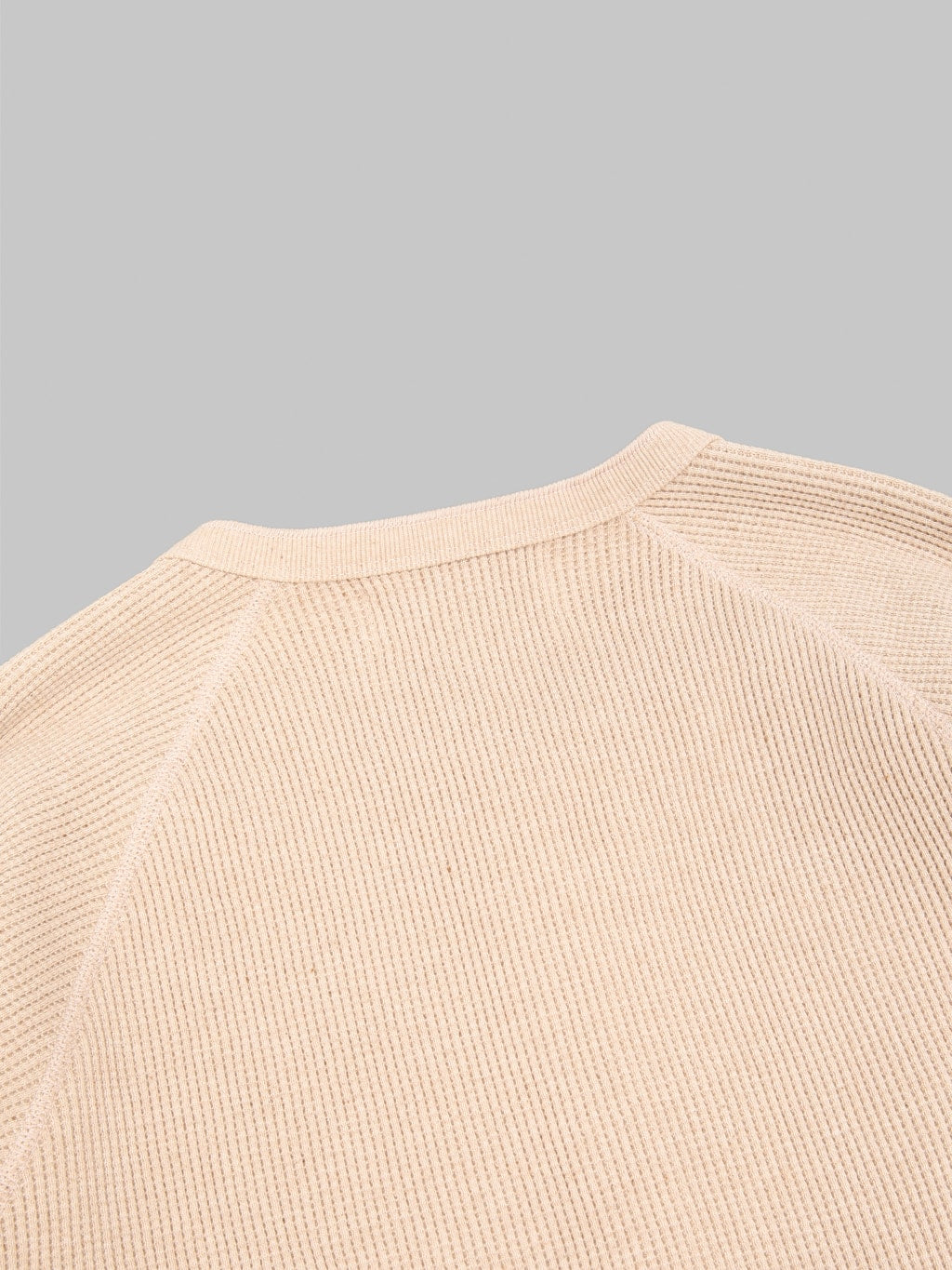 Wonder Looper Foxfibre Heavyweight Waffle Henley Coyote 15 back collar