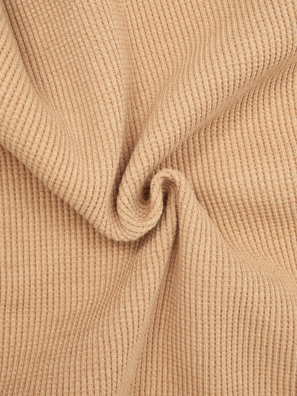 Wonder Looper Foxfibre Heavyweight Waffle Henley Coyote 70 texture