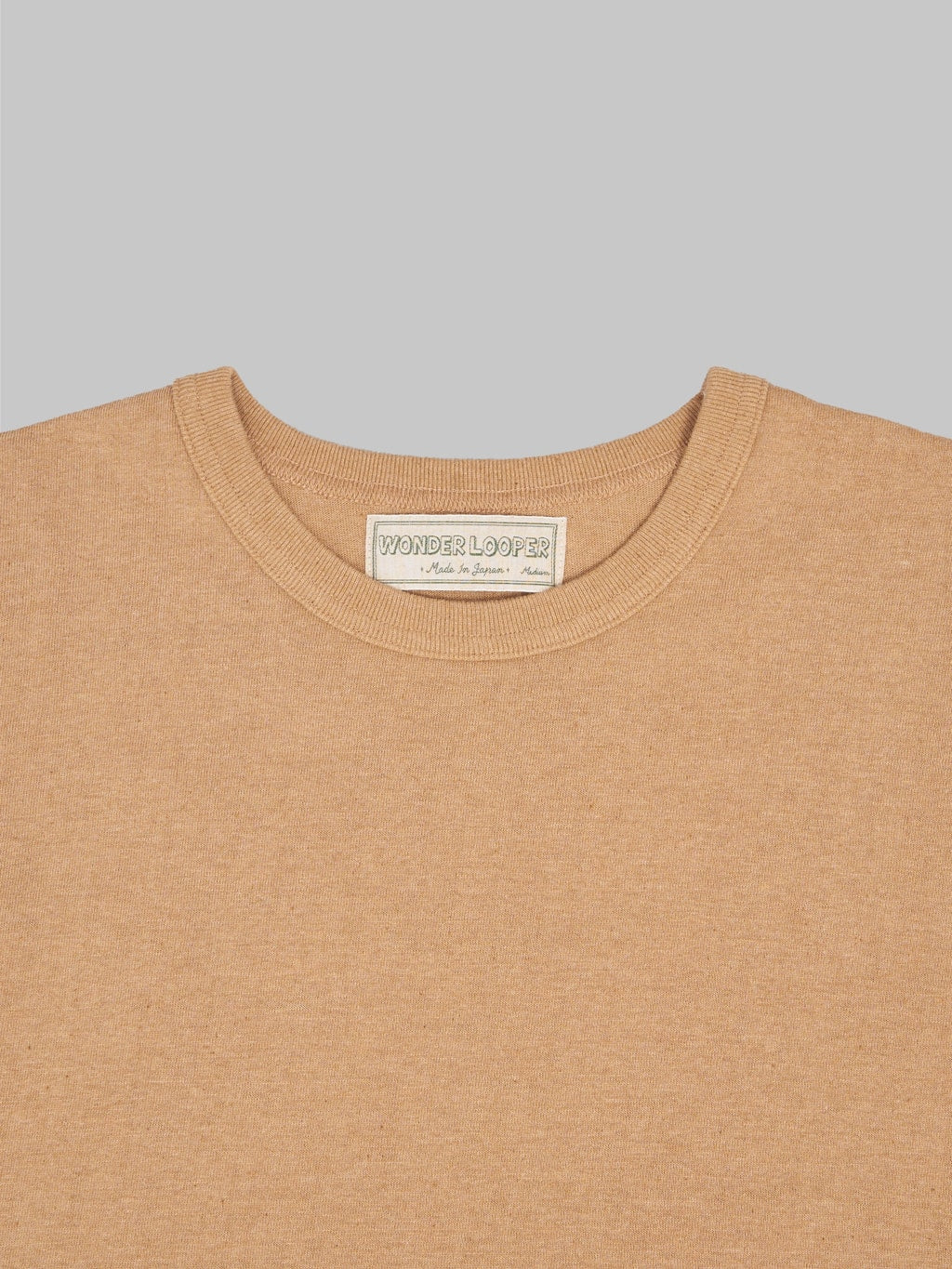 wonder looper foxfibre cotton tsuriami crewneck tshirt coyote collar