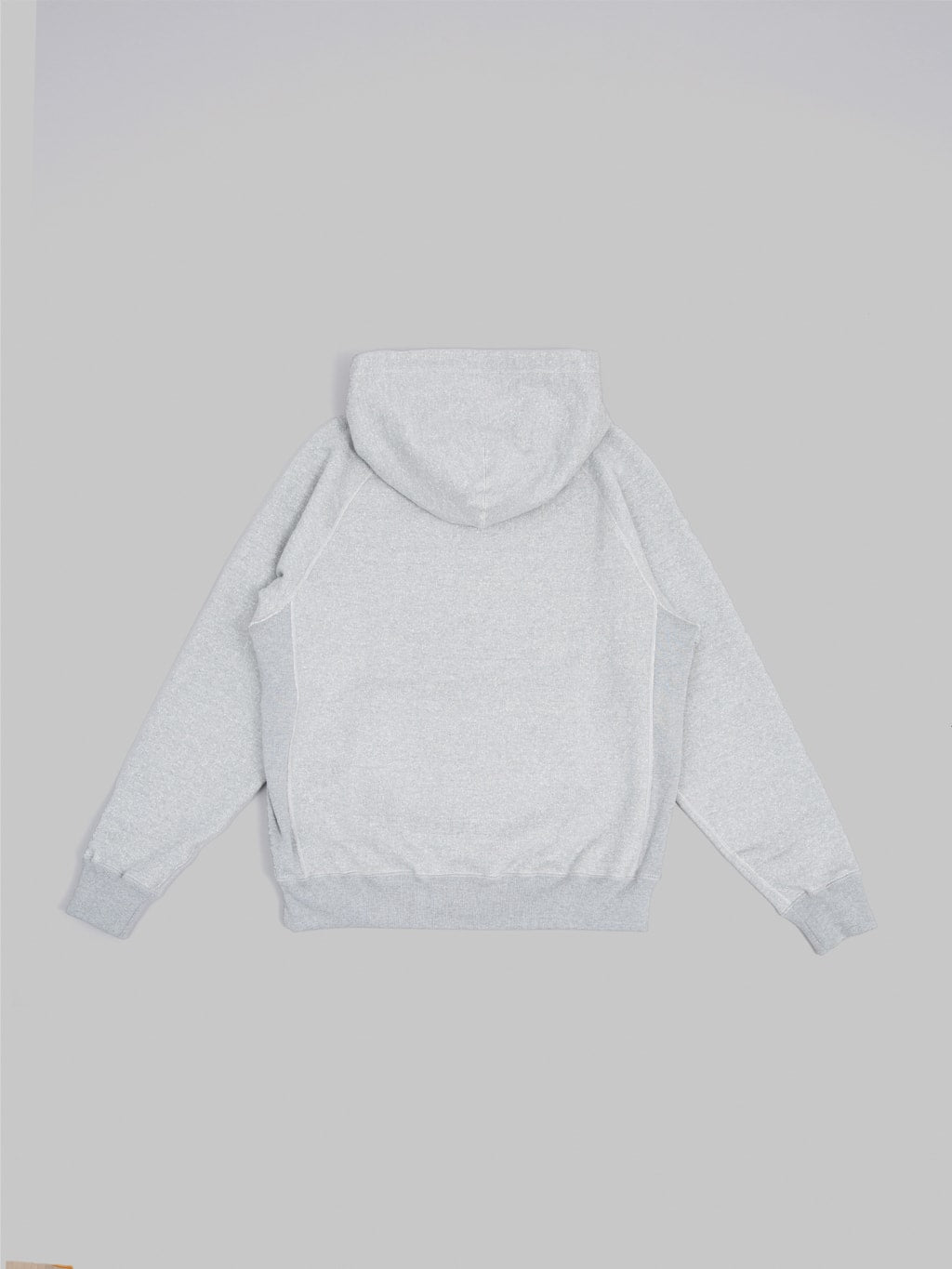 wonder looper hoodie double heavyweight french terry heather grey back