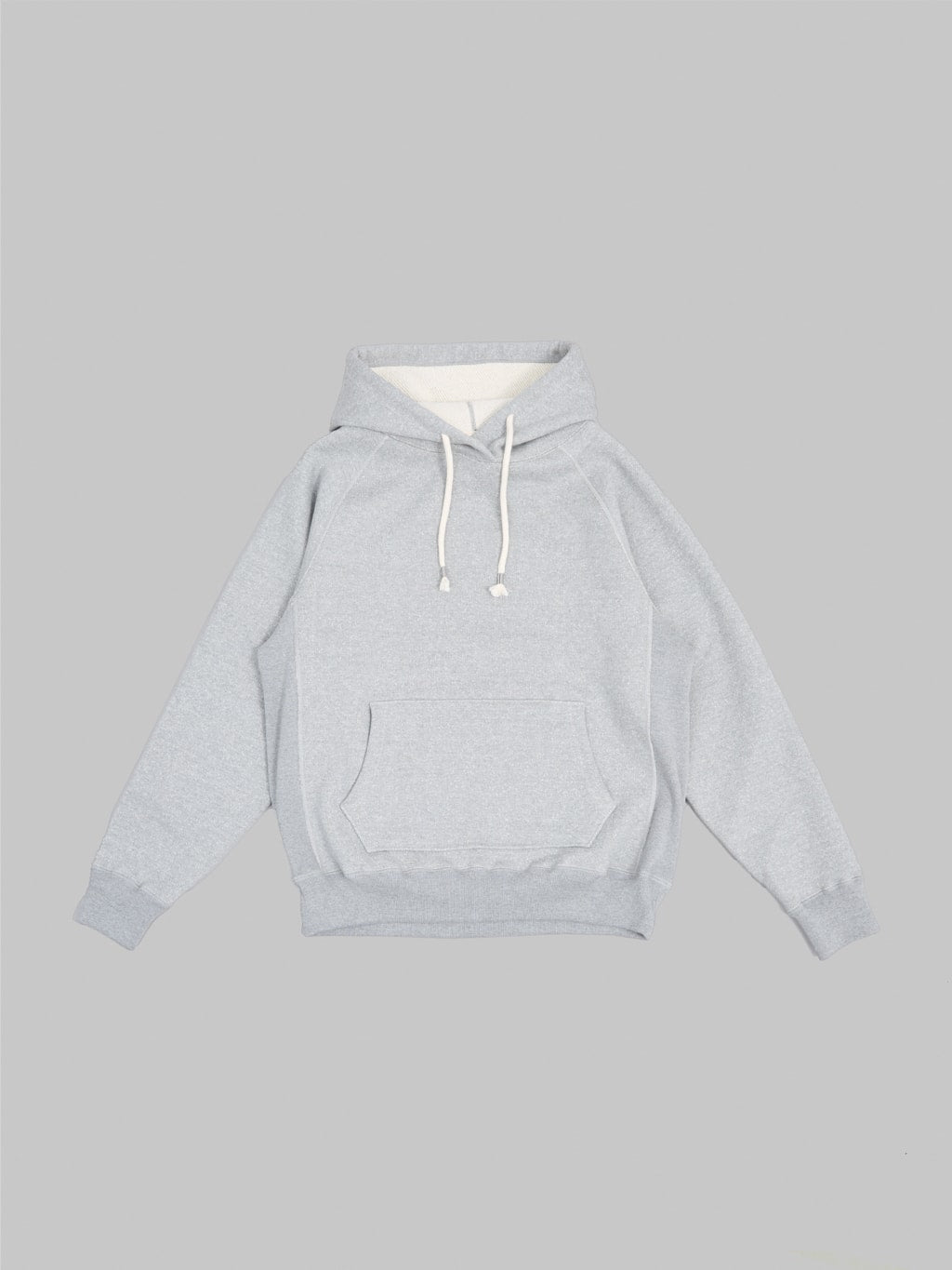 wonder looper hoodie double heavyweight french terry heather grey front