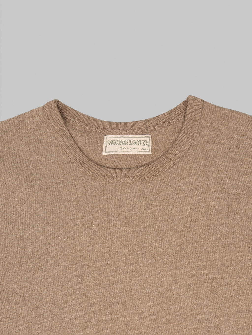 Wonder Looper Iron Mordant Foxfibre Tsuriami Crewneck TShirt Coyote 70 collar