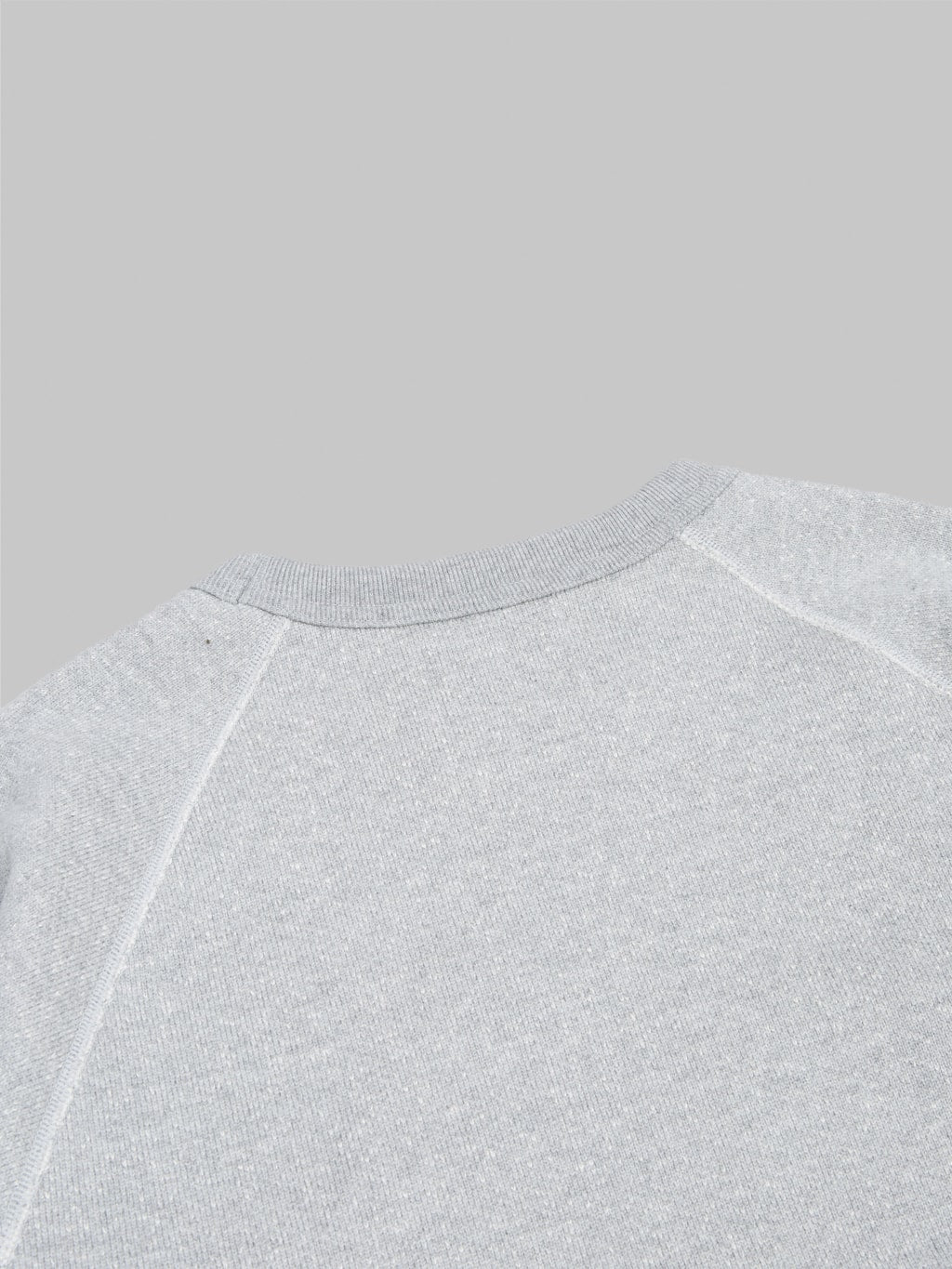 wonder looper pullover crewneck double heavyweight french terry heather grey back collar