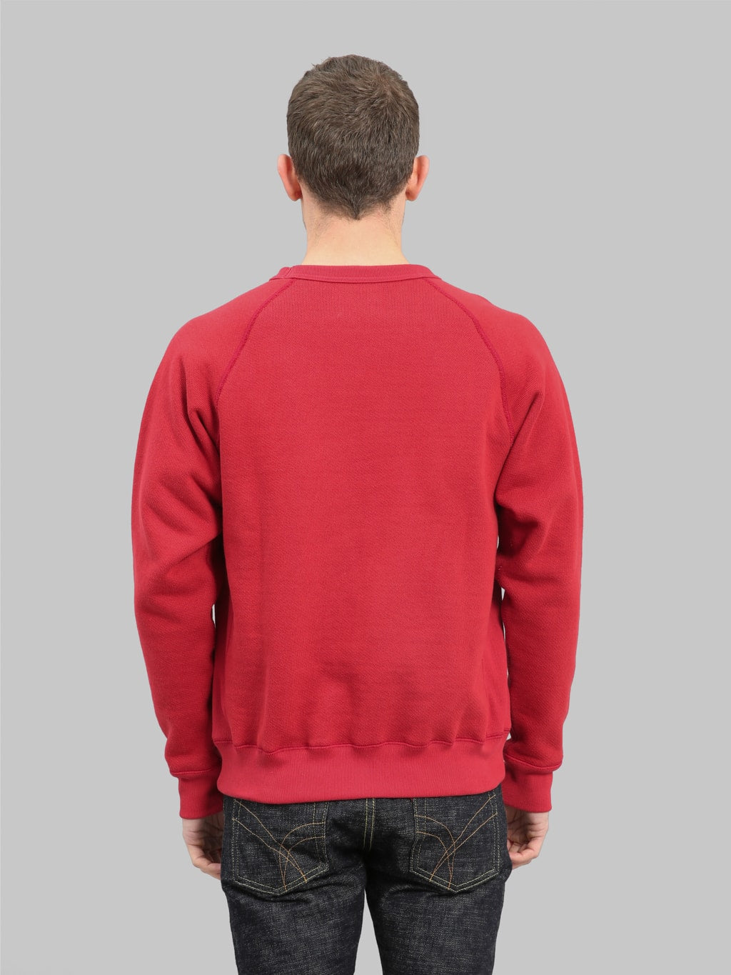 wonder looper pullover crewneck double heavyweight french terry red back fit