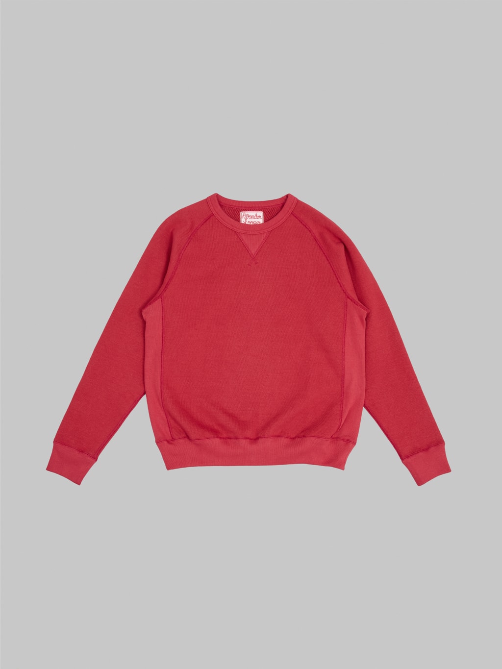 wonder looper pullover crewneck double heavyweight french terry red front