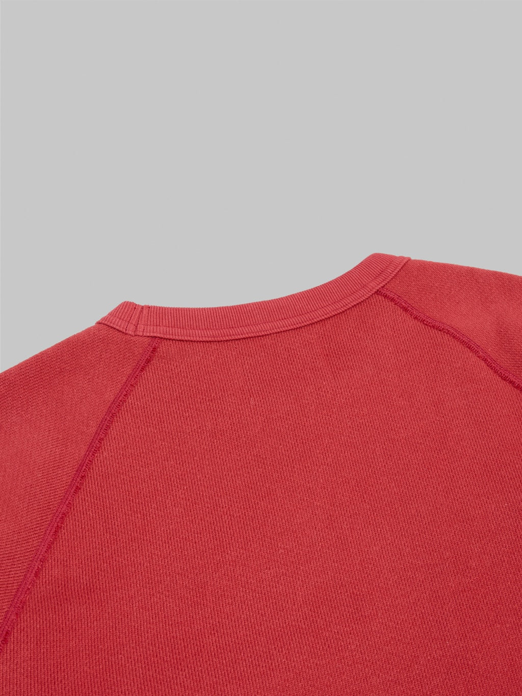 wonder looper pullover crewneck double heavyweight french terry red back collar