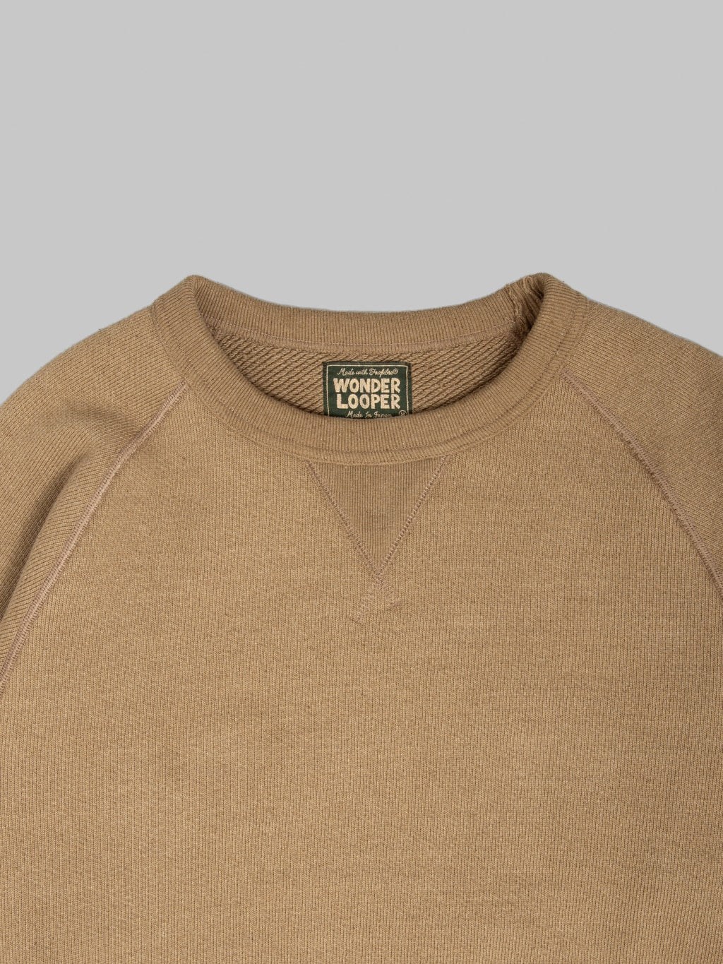 Wonder Looper Pullover Crewneck Iron Mordant Foxfibre® Double Heavyweight French Terry Coyote 80