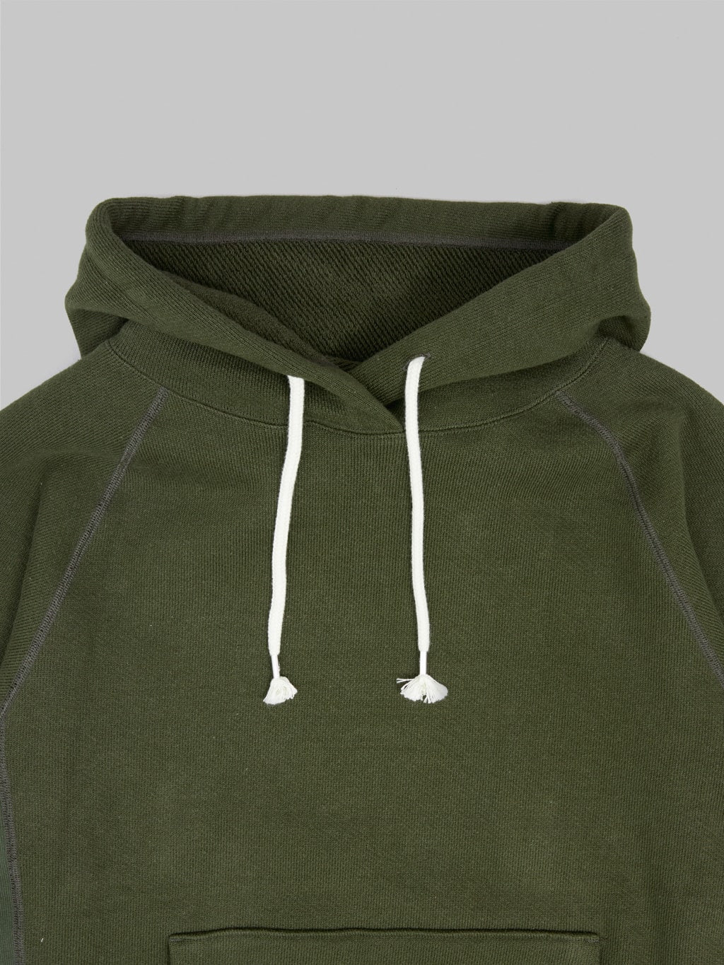 wonder looper pullover hoodie double heavyweight french terry khaki chest