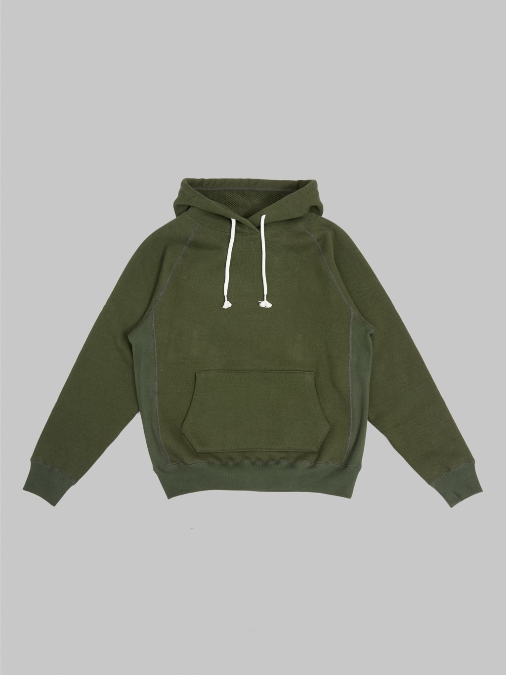 wonder looper pullover hoodie double heavyweight french terry khaki front