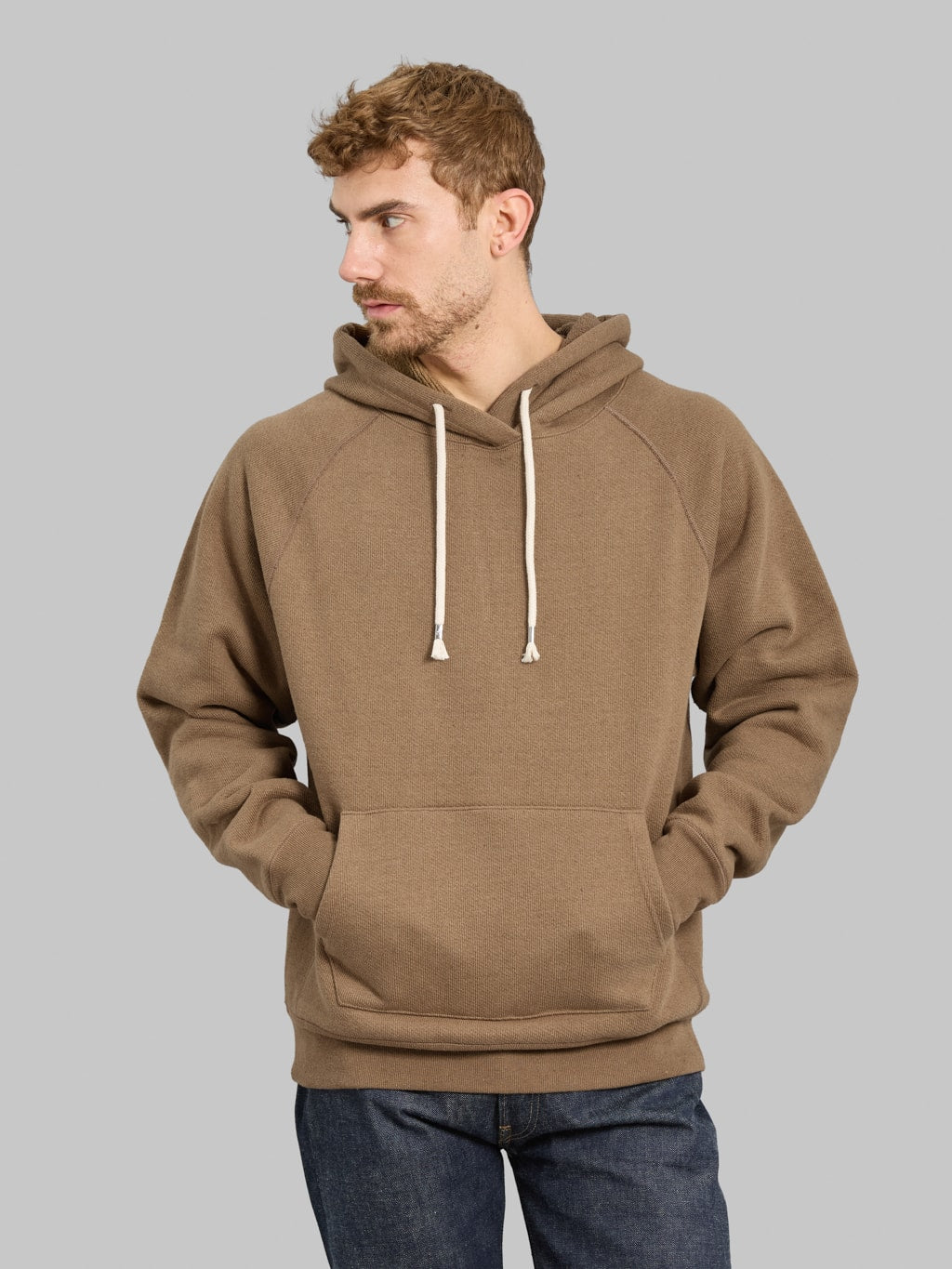 Wonder Looper Pullover Hoodie Iron Mordant Foxfibre® Double Heavyweight French Terry Coyote 80